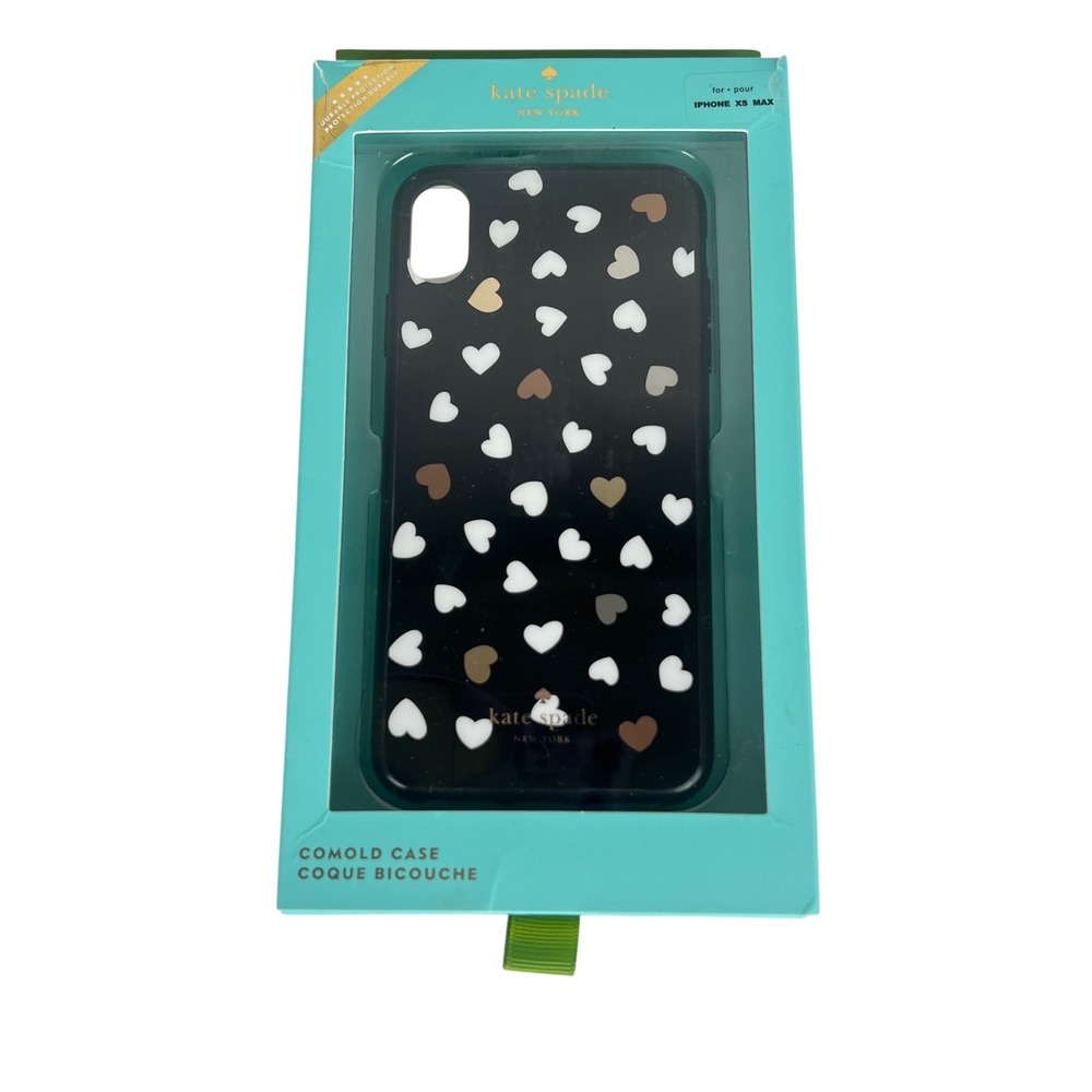 Kate Spade New York Hearts iPhone XS Max Black Comold Phone Case Cover